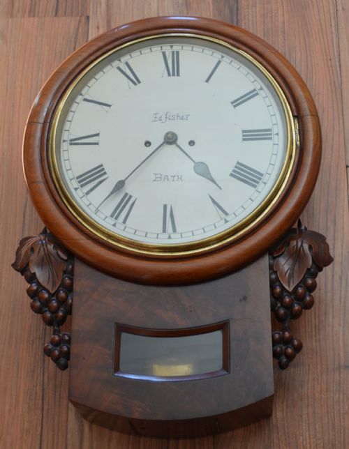Fisher of Bath Twin Fusee Striking Wall Clock