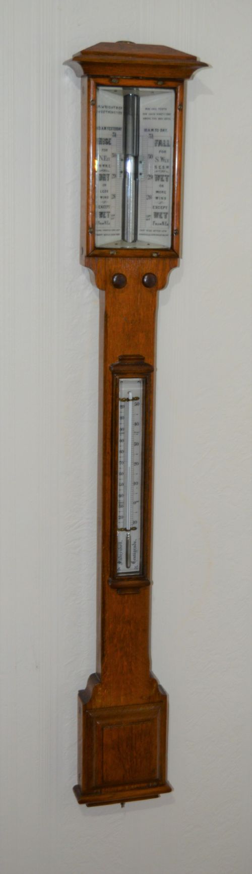 Victorian Sea Coast Stick Barometer Wright & Co Westminster