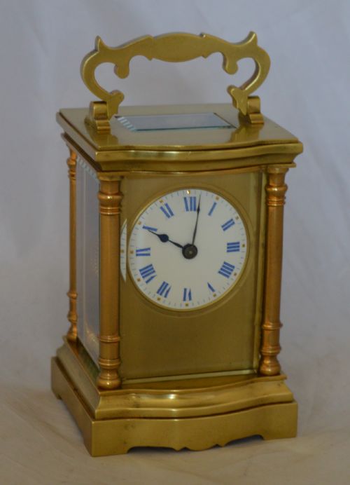 Brass Carriage Clock with Blue Numerals