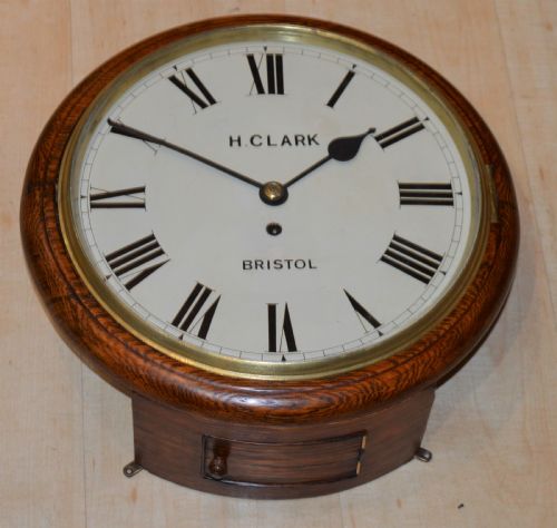 H Clark Bristol Fusee Dial Wall Clock