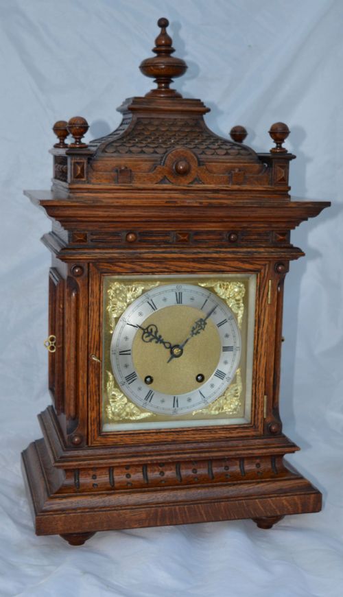 W & H Pagoda Mantel/table Clock Ting Tang Quarter Strike