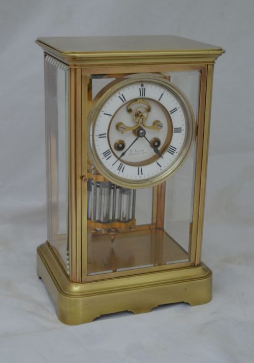 French 4 Glass Mantel Clock 'Scott Leeds'