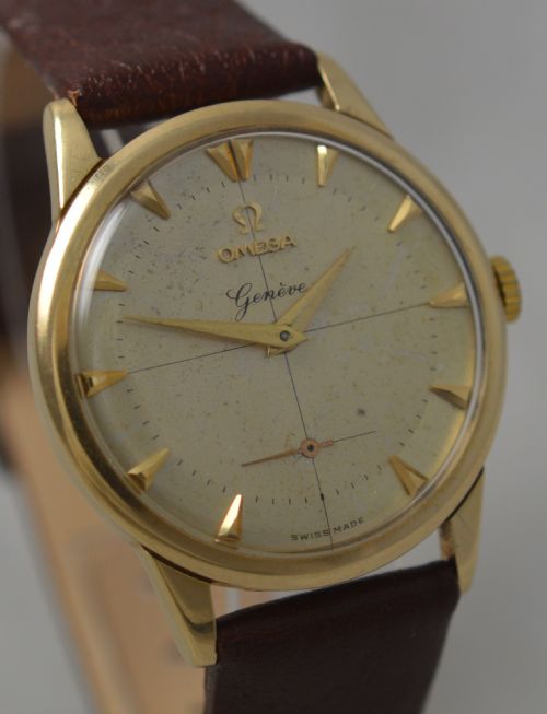 fig 1. 1954 Omega Geneve 9K Gold Wristwatch