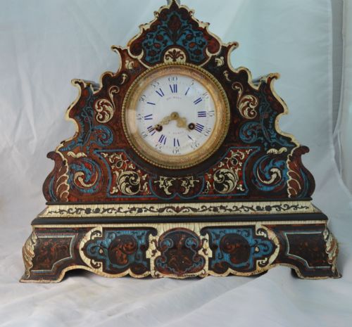 HENRI MARC PARIS INLAID MANTEL CLOCK
