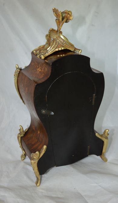 fig 1. A French Rosewood Marquetry Inlaid Mantel Clock