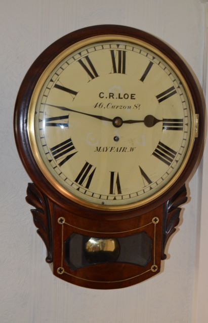 C R Loe Mayfair London Fusee Wall Clock