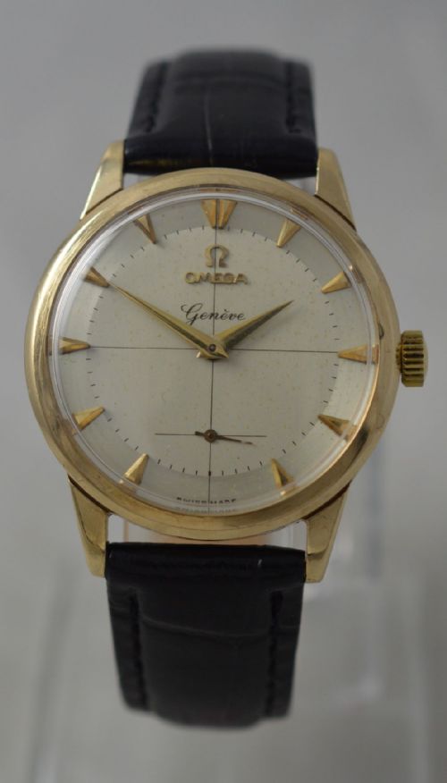 1956 Omega Geneve 9k Gold Wristwatch