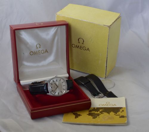 fig 1. 1970 Omega Geneve Wristwatch, Full Set
