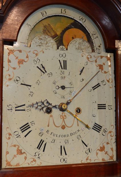 fig 2. Fulford Plymouth Georgian Moon Phases Longcase Grandfather Clock