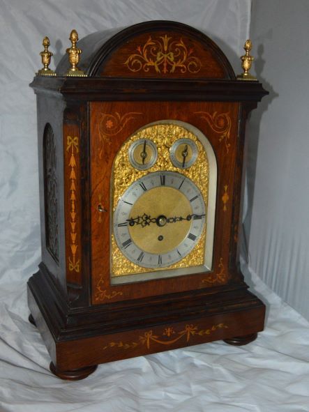 Victorian Triple Fusee Bells Bracket/table Clock