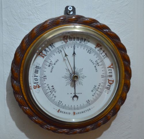 Victorian Aneroid Barometer E Seddon, Hitchin