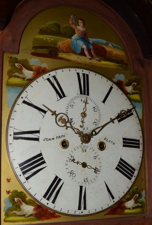 fig 2. John Pape of Blyth Mahogany Longcase Grandfather Clock