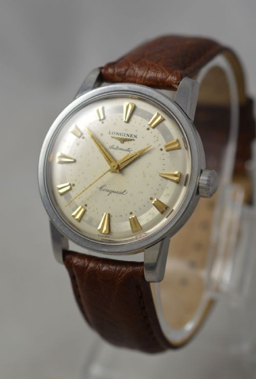 fig 1. 1959 Longines Conquest Automatic with Box & Papers