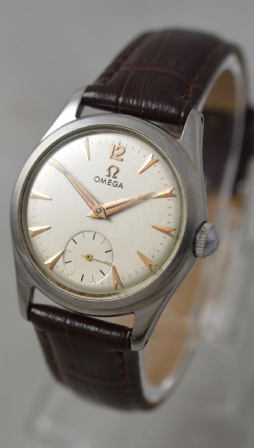 fig 1. 1950 Omega Stainless Steel Wristwatch