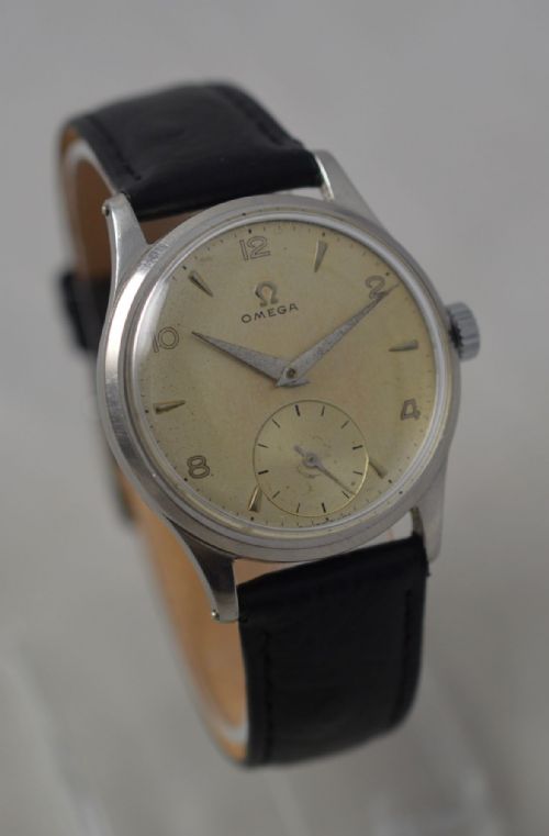 fig 1. 1951 Omega Stainless Steel Wristwatch