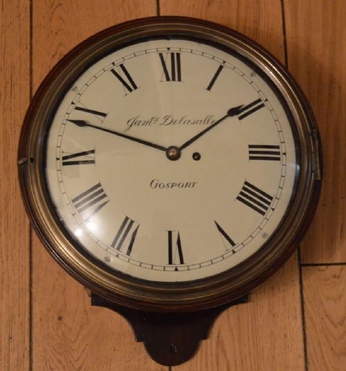 Georgian 'Salt Box' Fusee Dial Wall Clock James Delasalle of Gosport