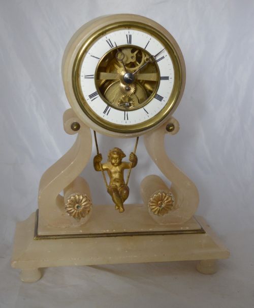 Farcot of Paris Swinging Cherub Mantel Clock