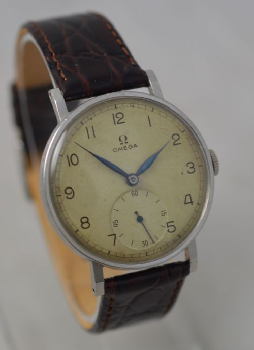 fig 1. 1939 Omega Stainless Steel 'Oversized' Wristwatch