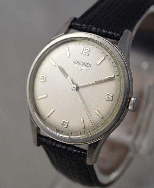 fig 1. 1962 Longines Stainless Steel Wristwatch