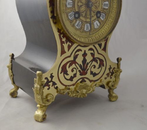 fig 1. A French Red Boulle Inlaid Mantel Clock
