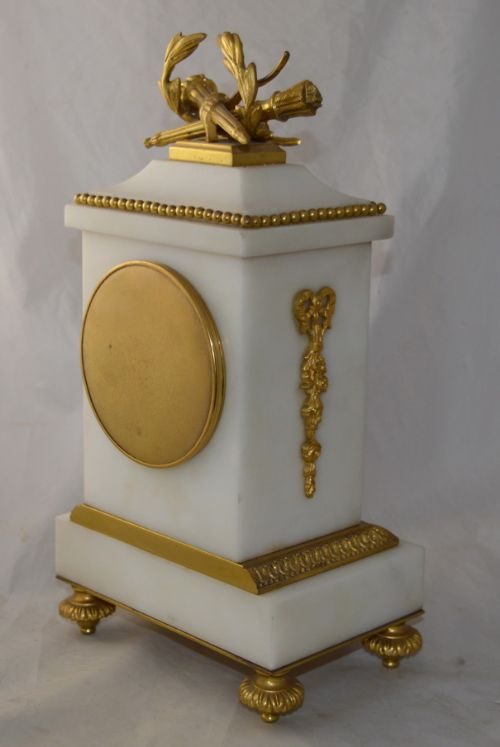 fig 1. A White Marble and Ormolu French Mantel Clock