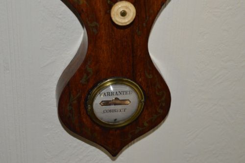 A VICTORIAN ROSEWOOD MERCURY BAROMETER - ADDITIONAL PHOTO 1