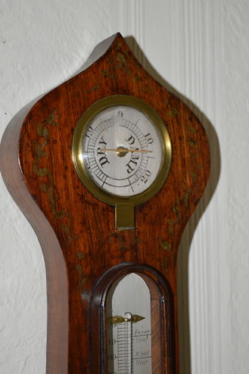A VICTORIAN ROSEWOOD MERCURY BAROMETER - ADDITIONAL PHOTO 4