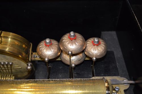 fig 1. A Victorian Swiss Musical Box with Drum and 4 Bells
