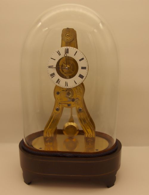 A Small French Skeleton Clock