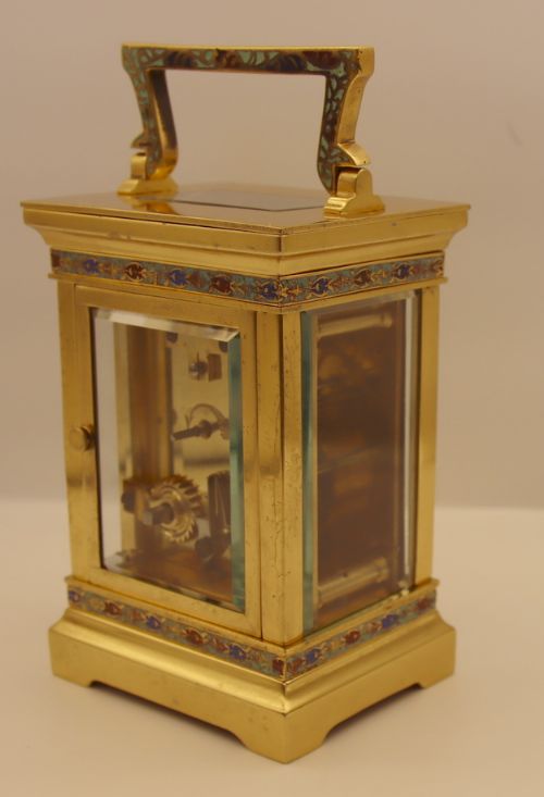 fig 1. A French Enamel Decorated Carriage Clock