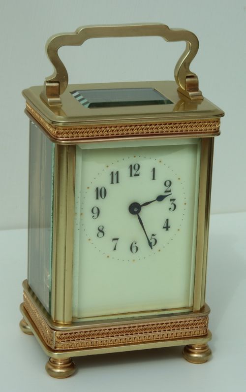 fig 1. A French Carriage Clock with original Travelling Box