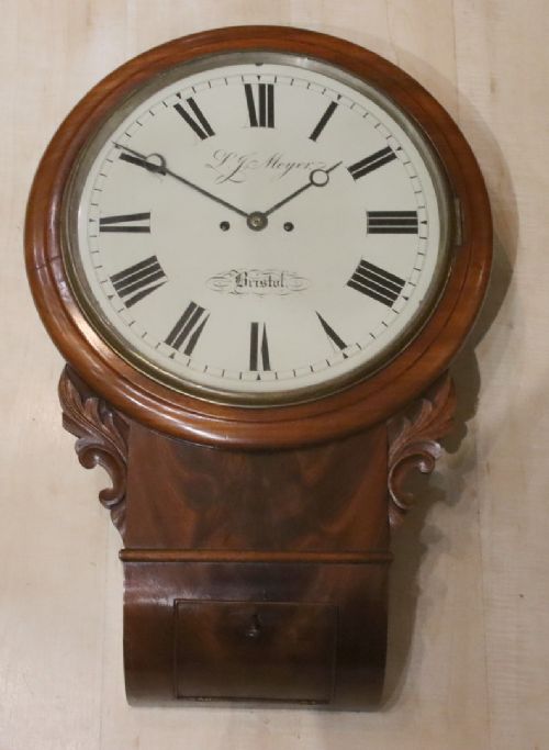 Meyer, Bristol Rare Twin Fusee Quarter Strike Wall Clock