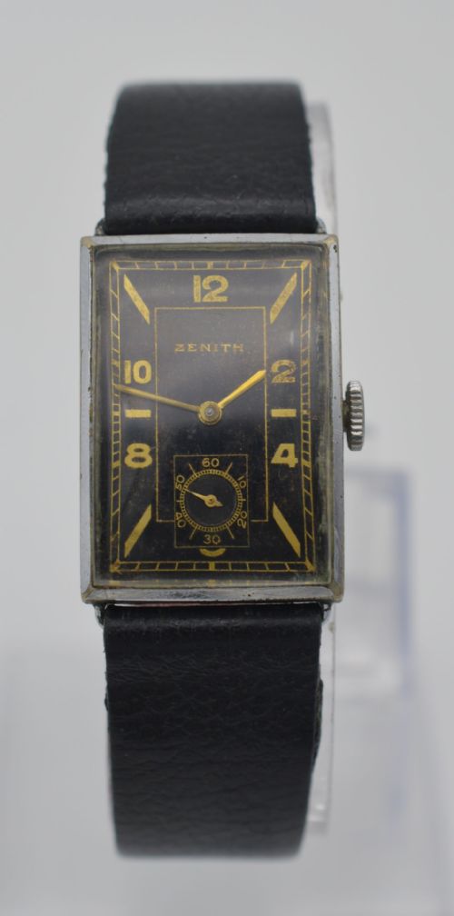 1941 Zenith 'Tank' Black Dial Wristwatch