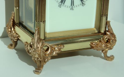 fig 1. A French Rococo Mounted Strike/Repeating Carriage Clock