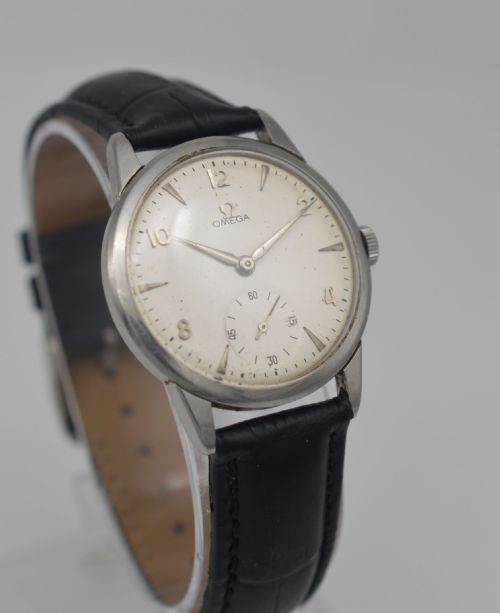 fig 1. 1958 Omega Stainless Steel Wristwatch
