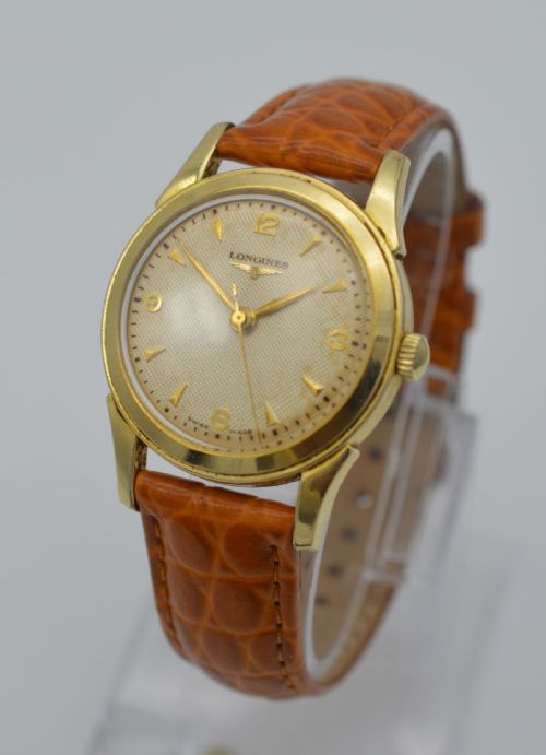 fig 1. 1953 Longines 'Honeycomb Dial' Wristwatch