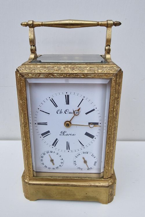 Charles Oudin, Paris Calendar Dials Striking Carriage Clock
