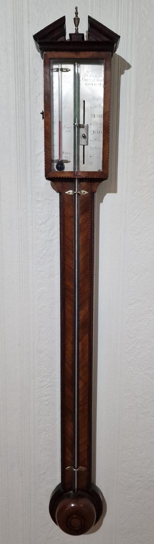A Georgian Mercury Stick Barometer Colombo, London