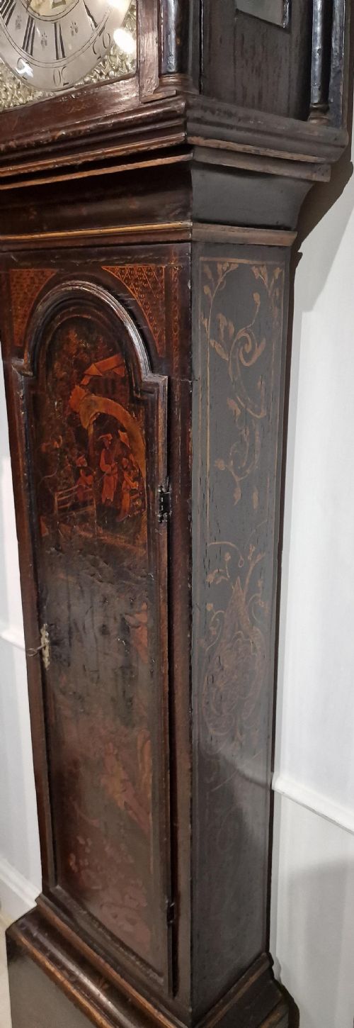 fig 2. Issac Nickals, Wells Chinoiserie Lacquer Longcase Grandfather Clock