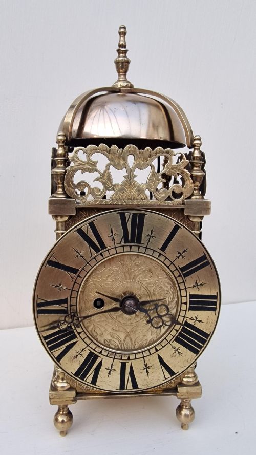 A Small Fusee Lantern Mantel Clock
