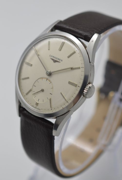 fig 1. 1959 Longines Stainless Steel Wristwatch