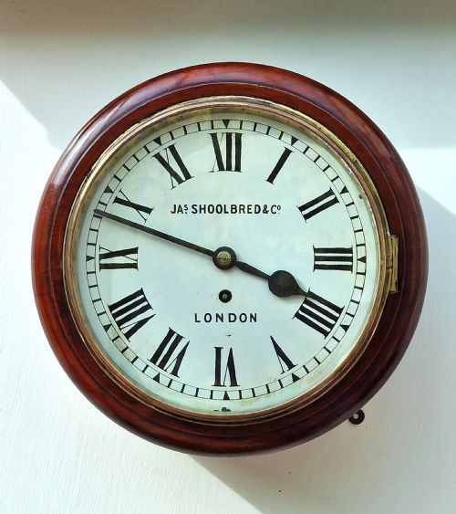 James Schoolbred, London Small Fusee Dial Wall Clock