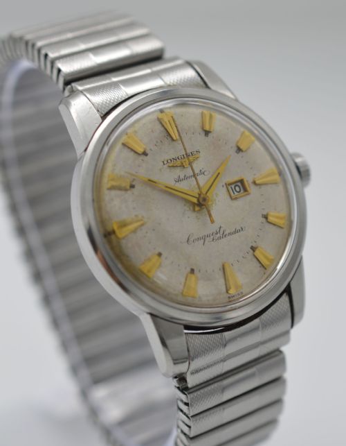 fig 3. 1957 Longines Conquest Calendar with Original Strap