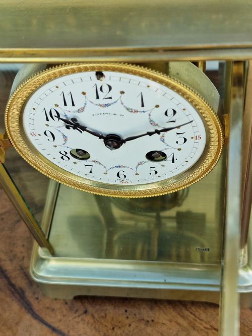 fig 1. Tiffany & Co Four Glass Mantel Clock