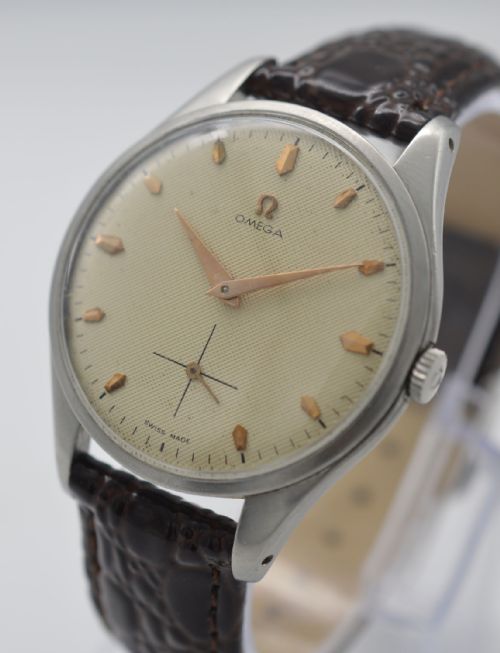 fig 1. 1949 Omega 'Jumbo' Stainless Steel Wristwatch
