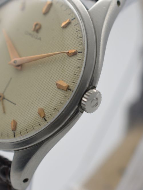 fig 2. 1949 Omega 'Jumbo' Stainless Steel Wristwatch