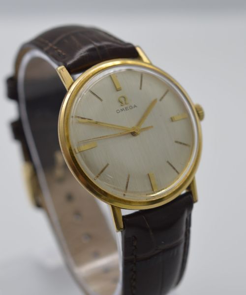 fig 2. 1963 Omega Wristwatch with Brushed Steel Dial