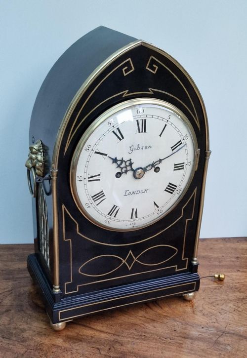 GIBSON OF ROYAL EXCHANGE LONDON TWIN FUSEE BRACKETTABLE CLOCK