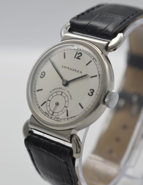 fig 1. 1937 Longines Stainless Steel Wristwatch