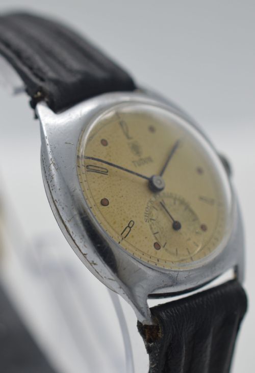 fig 2. 1940s Tudor 'Cushion Case' Wristwatch